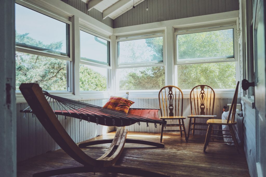 indoor hammock in nice room